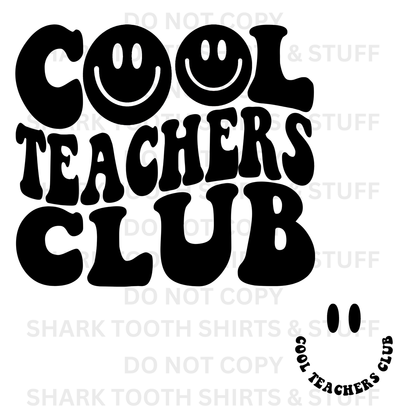 Cool Teachers Club Black with Pocket DTF Transfer