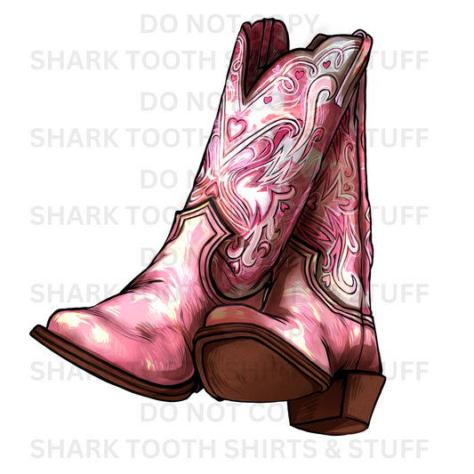 Pink Boots DTF Transfer