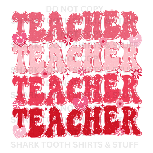 Teacher Stacked Valentine DTF Transfer