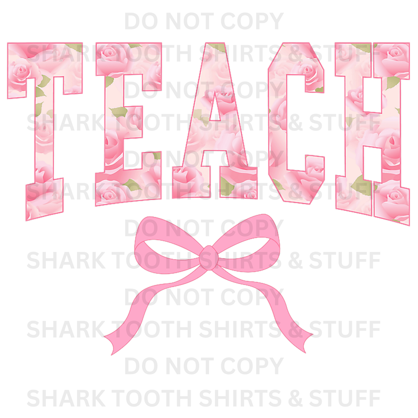 Teach Pink Bow DTF Transfer