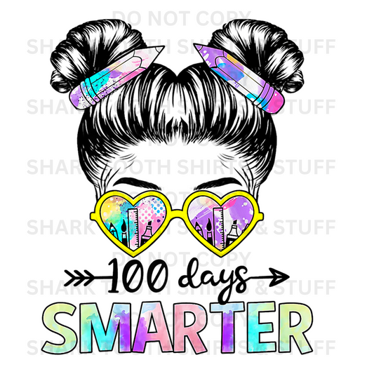 100 Days Smarter Girl DTF Transfer