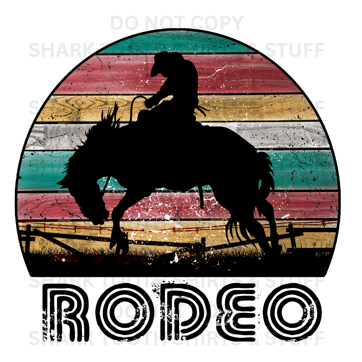 Rodeo Silhoutte Cowbow DTF Transfer