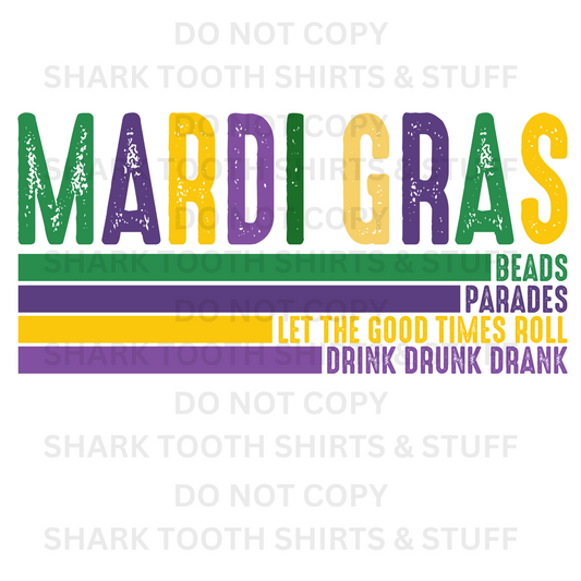 Mardi Gras DTF Transfer