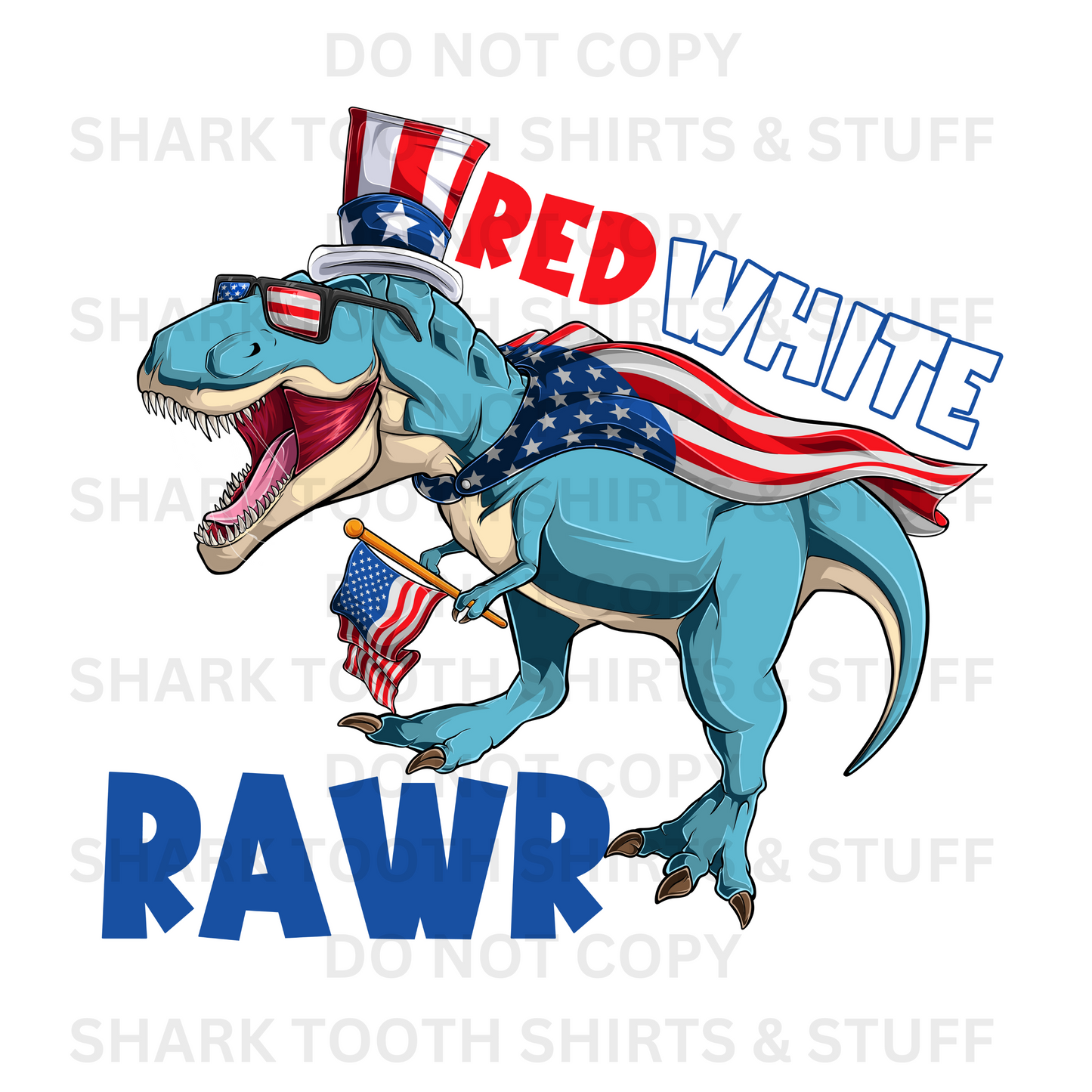 Red, White & Rawr DTF Transfer