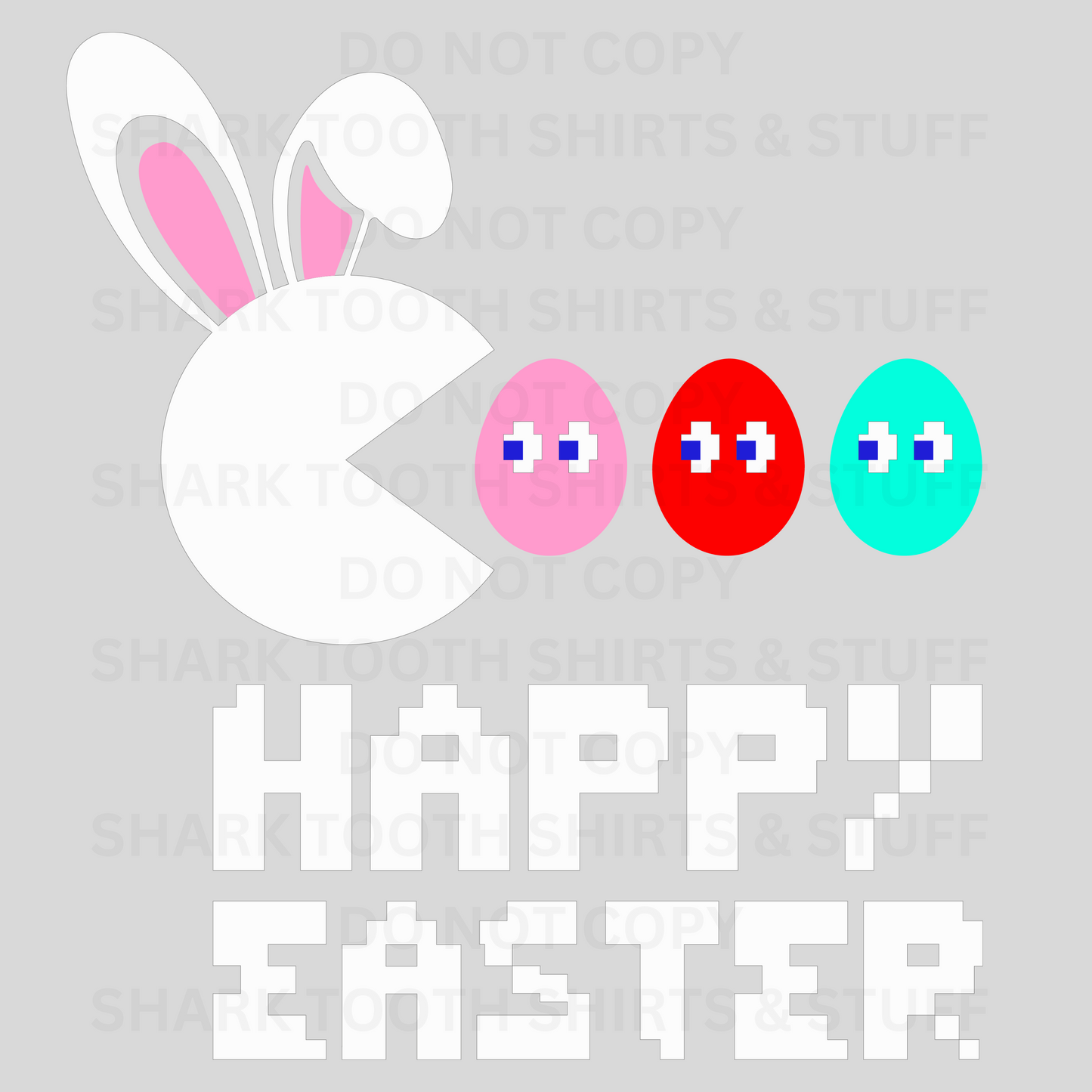 Happy Easter PacMan DTF Transfer