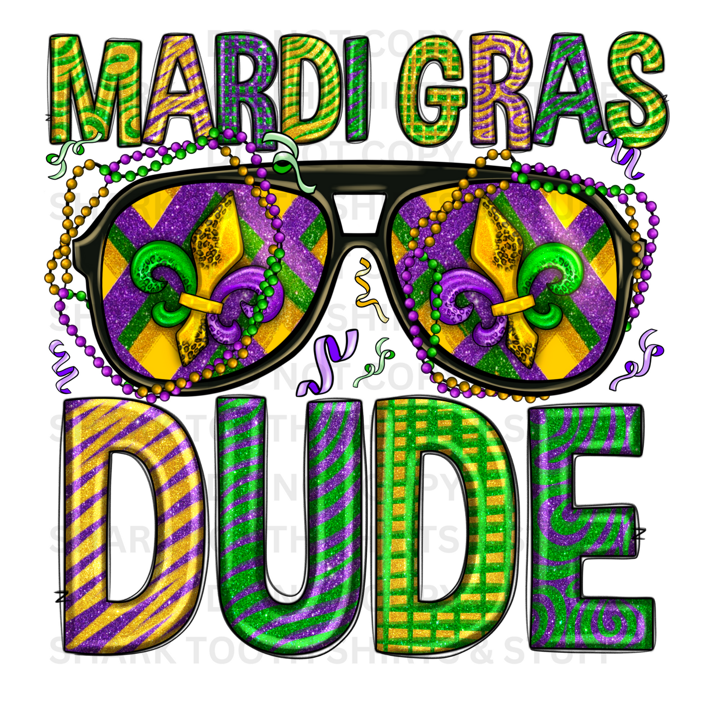 Mardi Gras Dude DTF Transfer