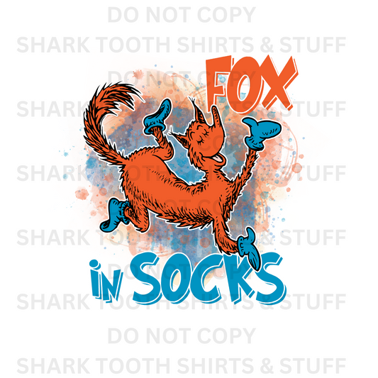 Fox in Socks DTF Transfer