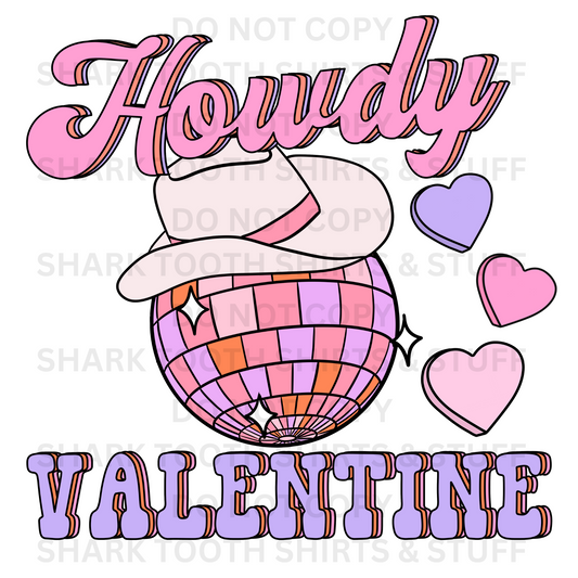 Howdy Valentine Disco DTF Transfer