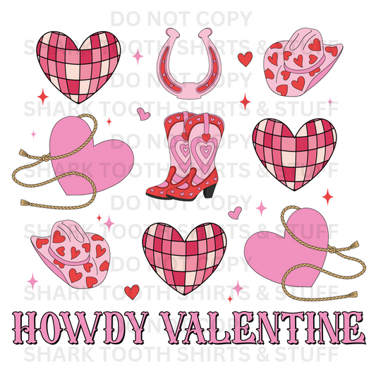 Howdy Valentine DTF Transfer