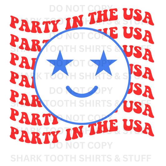 Party in the USA Stars DTF Transfer