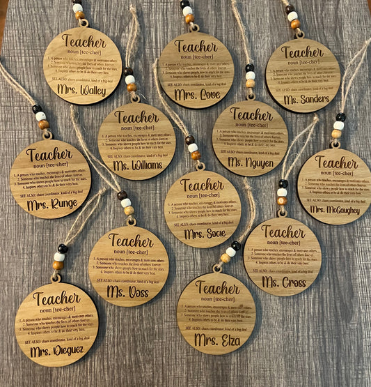 Customized Wooden Teacher Ornament