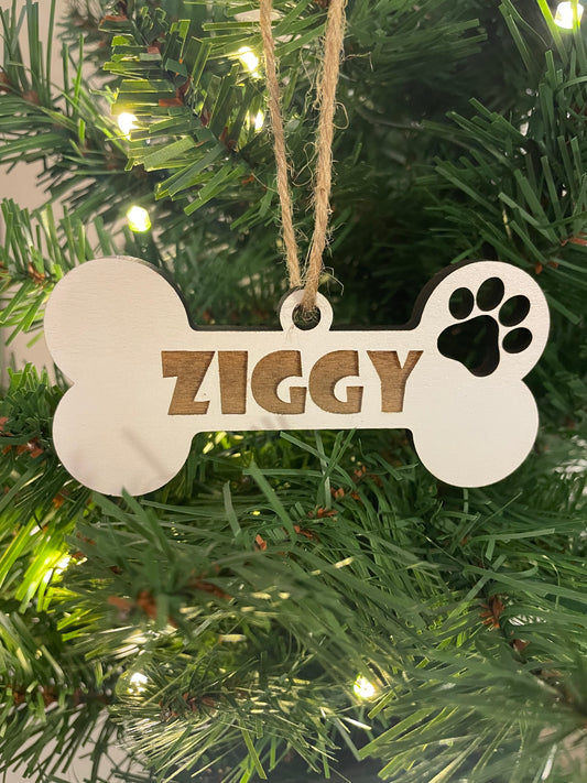 Custom Dog Bone Ornament