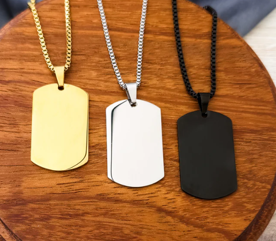 Dog Tag Box Chain Necklace