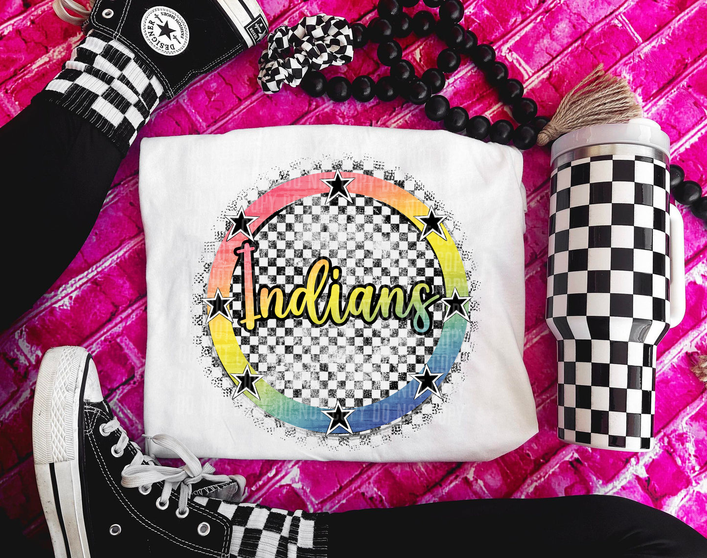 Rainbow Checkered Mascot Shirt